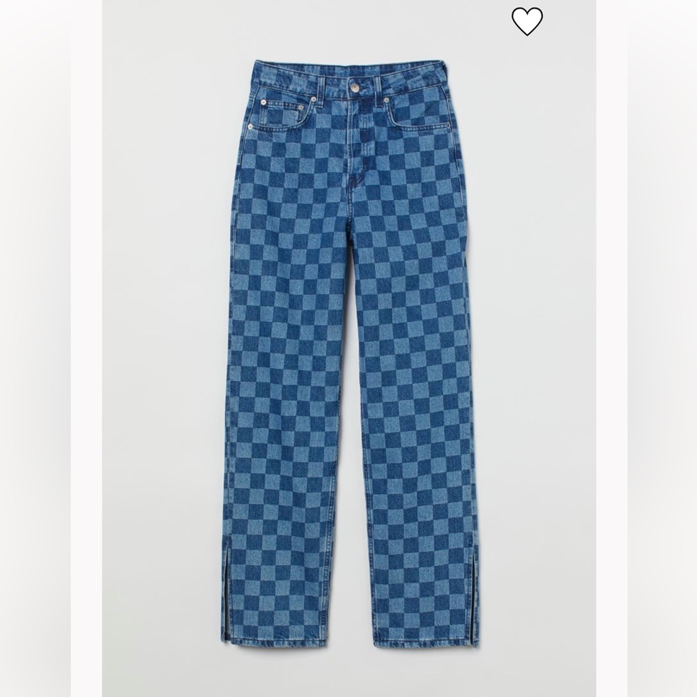 Like new H&M Divided checkered blue jeans size 0